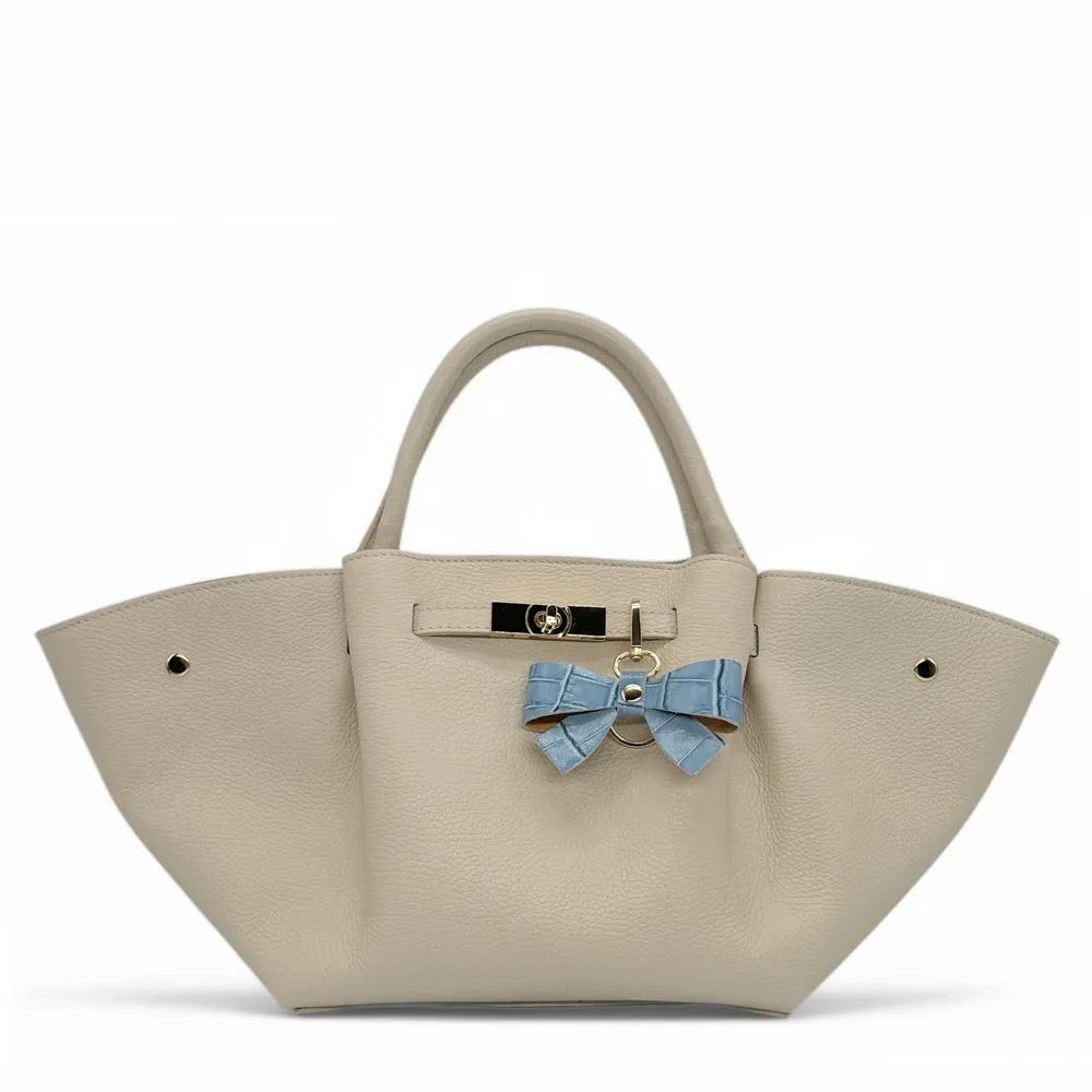 Porte-clés en cuir à motif crocodile FARFALA CROCO Bleu glacier - Image 2