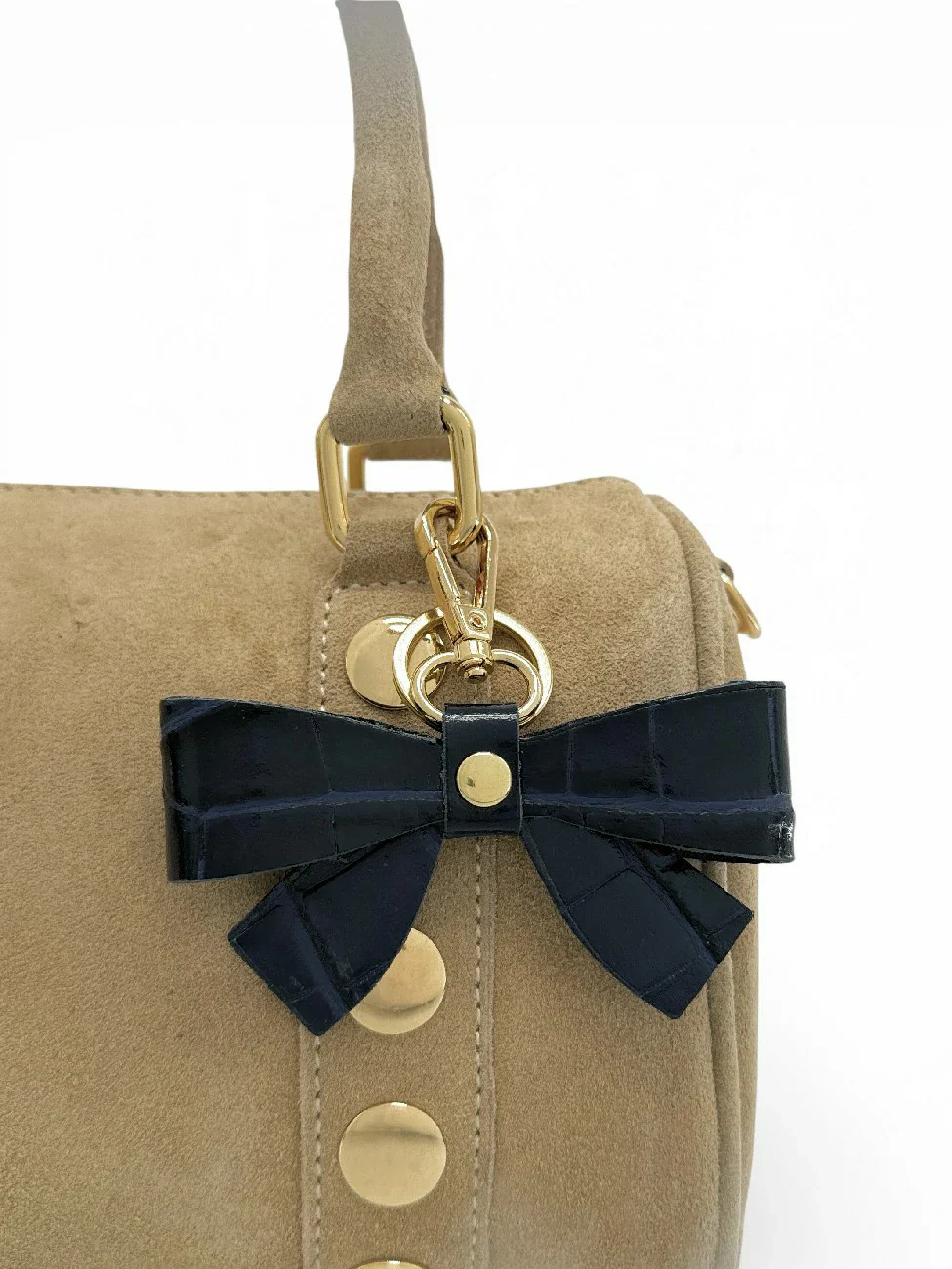 Porte-clés en cuir à motif crocodile FARFALA CROCO Bleu marine - Image 3