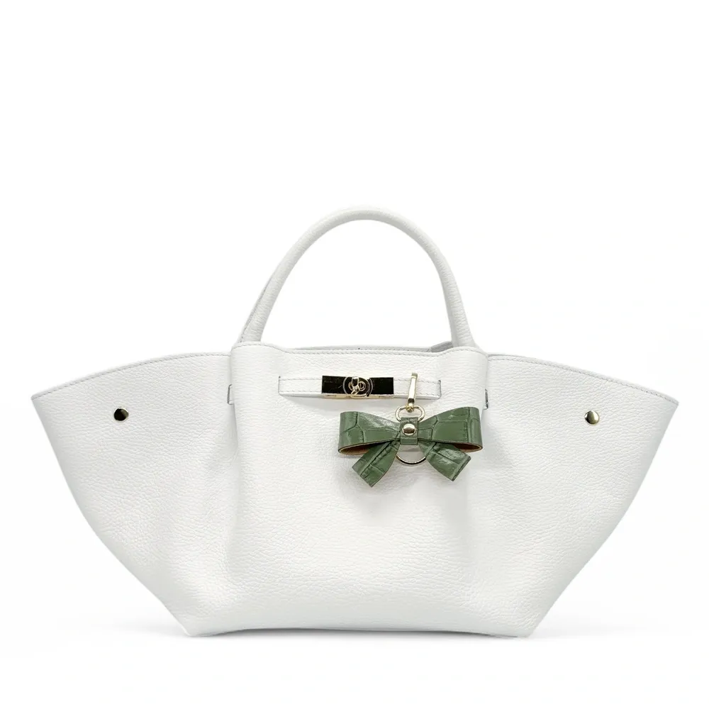 Porte-clés en cuir à motif crocodile FARFALA CROCO Vert amande - Image 2