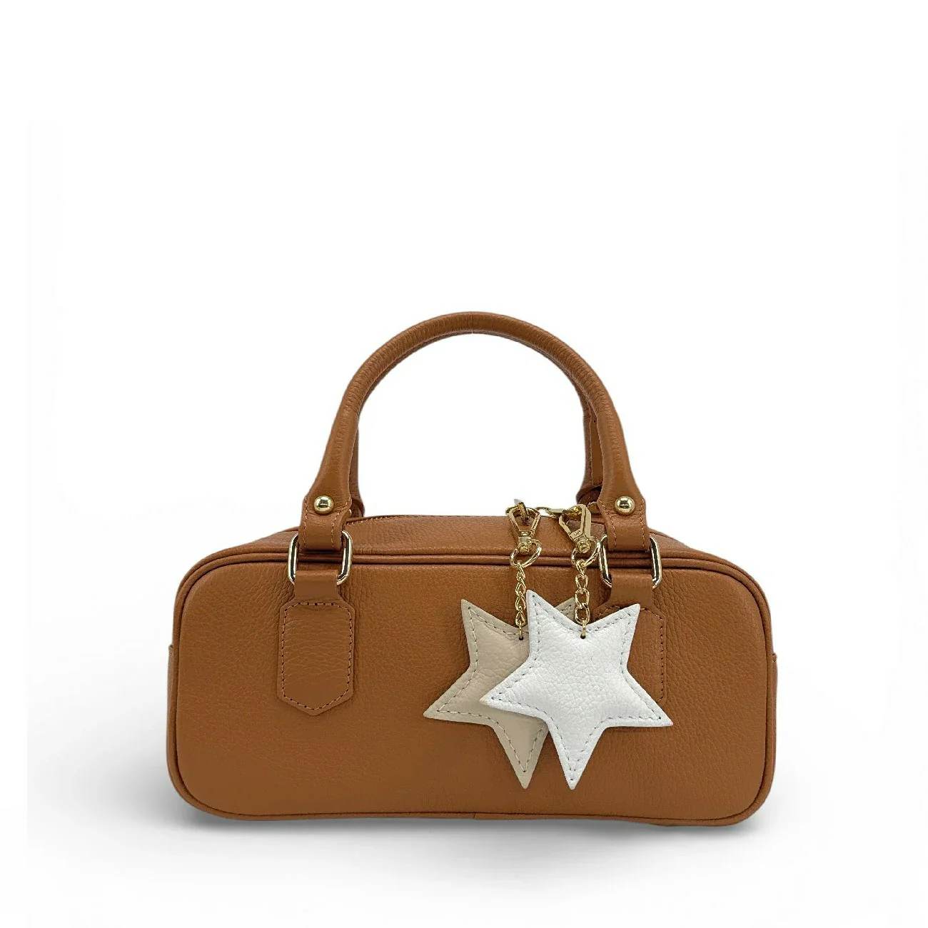 Porte-clés en cuir grainé ETOILE Blanc - Image 2