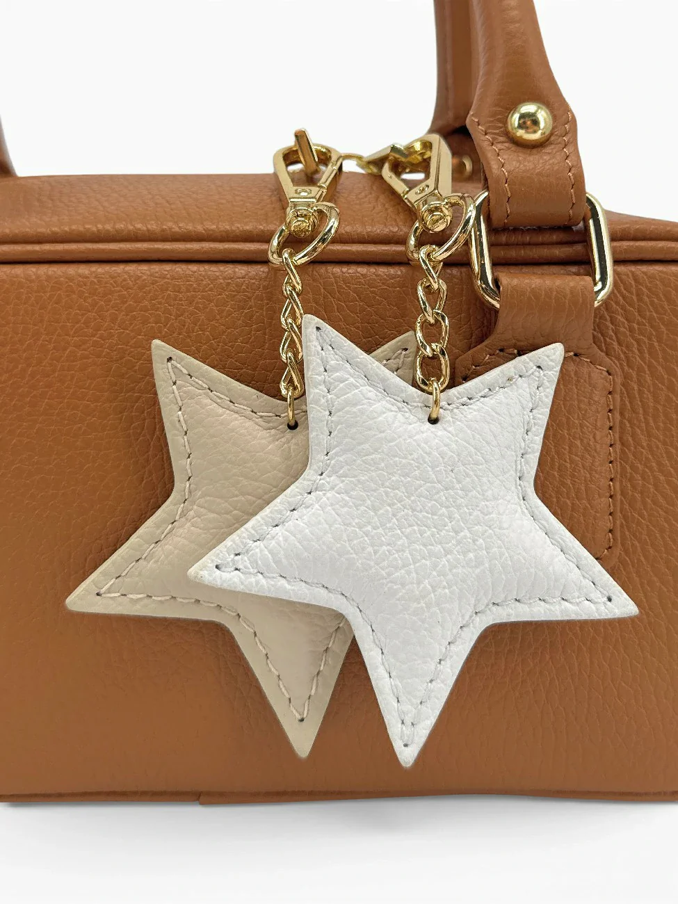 Porte-clés en cuir grainé ETOILE Blanc - Image 3