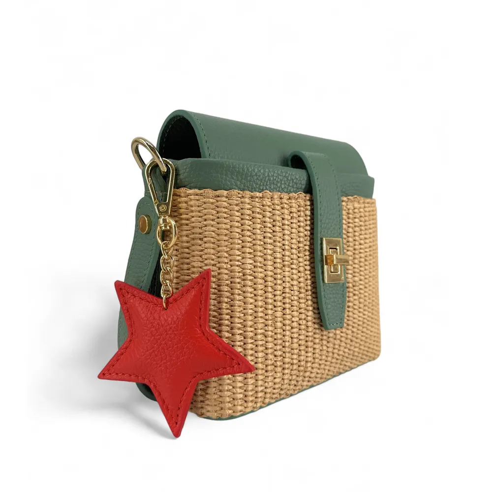 Porte-clés en cuir grainé ETOILE Mandarine - Image 2