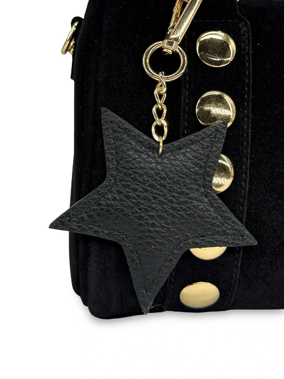 Porte-clés en cuir grainé ETOILE Noir - Image 3