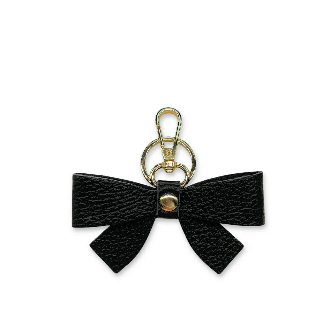 Porte-clés en cuir grainé FARFALA Noir