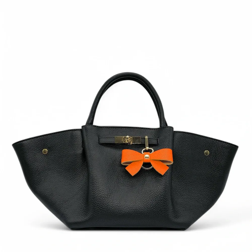 Porte-clés en cuir grainé FARFALA Orange - Image 2