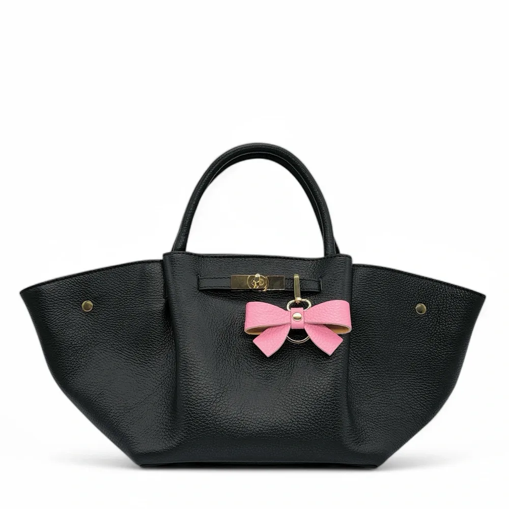 Porte-clés en cuir grainé FARFALA Rose - Image 2