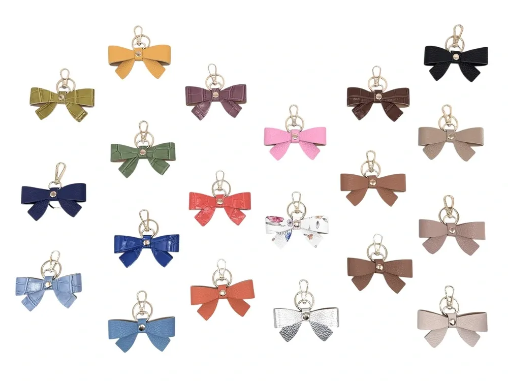 Porte-clés en cuir grainé FARFALA Rose - Image 5