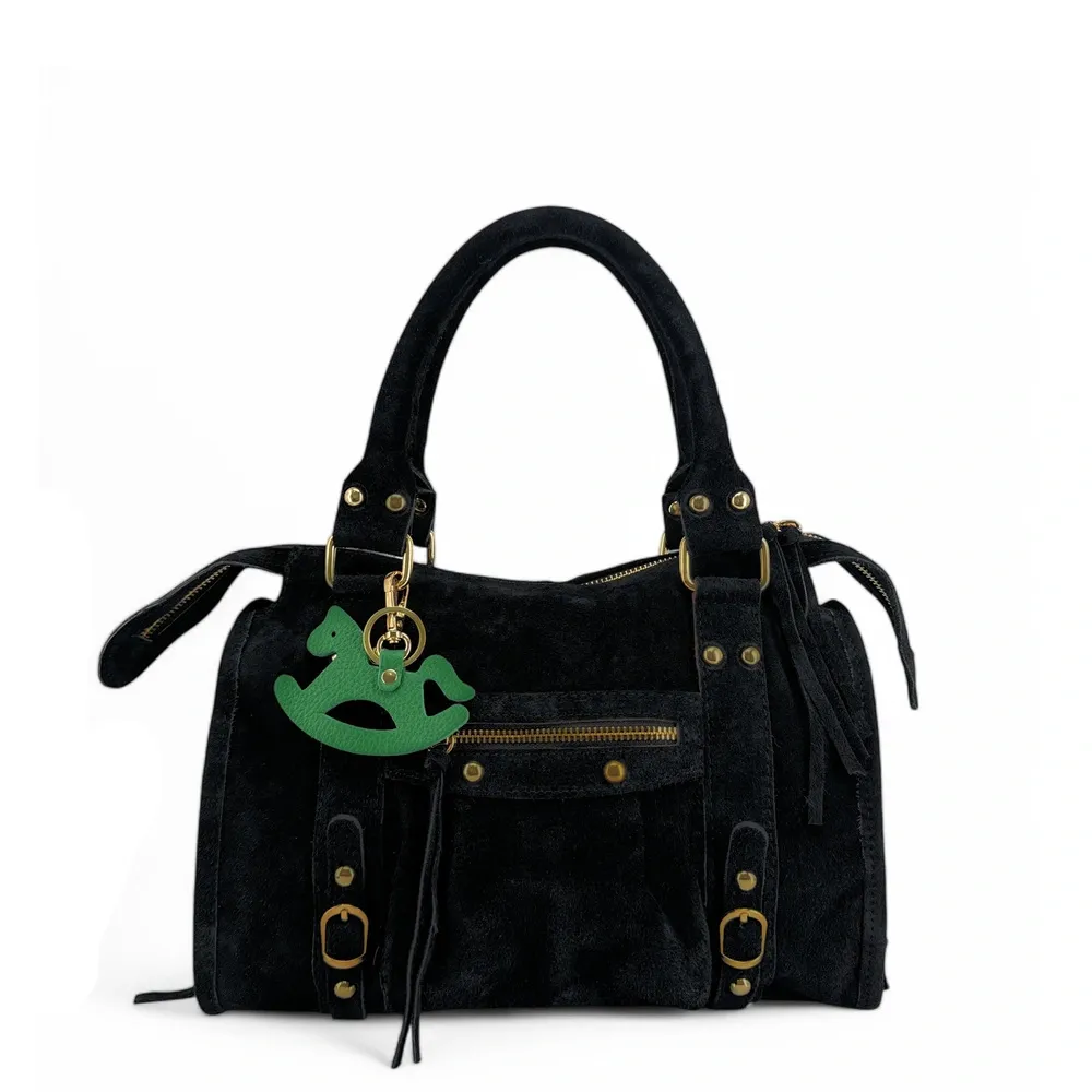 Porte-clés en cuir grainé ROCKY PONY Vert anglais - Image 2