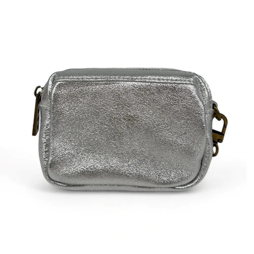 Porte-monnaie avec dragonne en cuir irisé CATCHY Argent moyen - Image 3