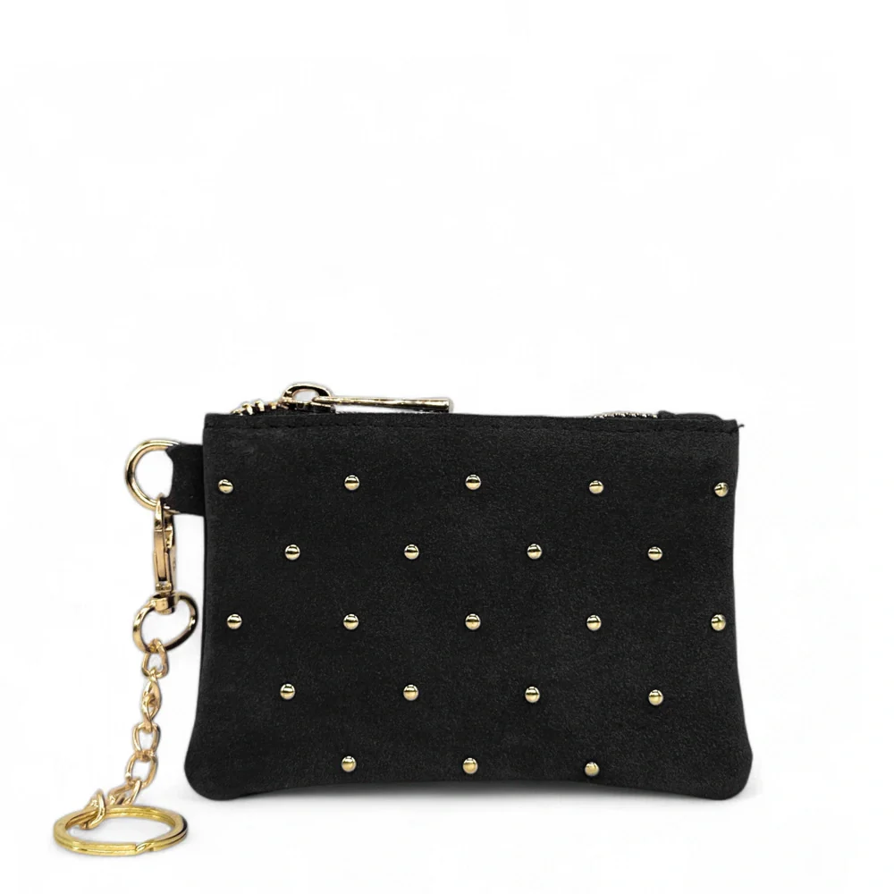 Porte-monnaie en daim TINY DOTS Noir - Image 4