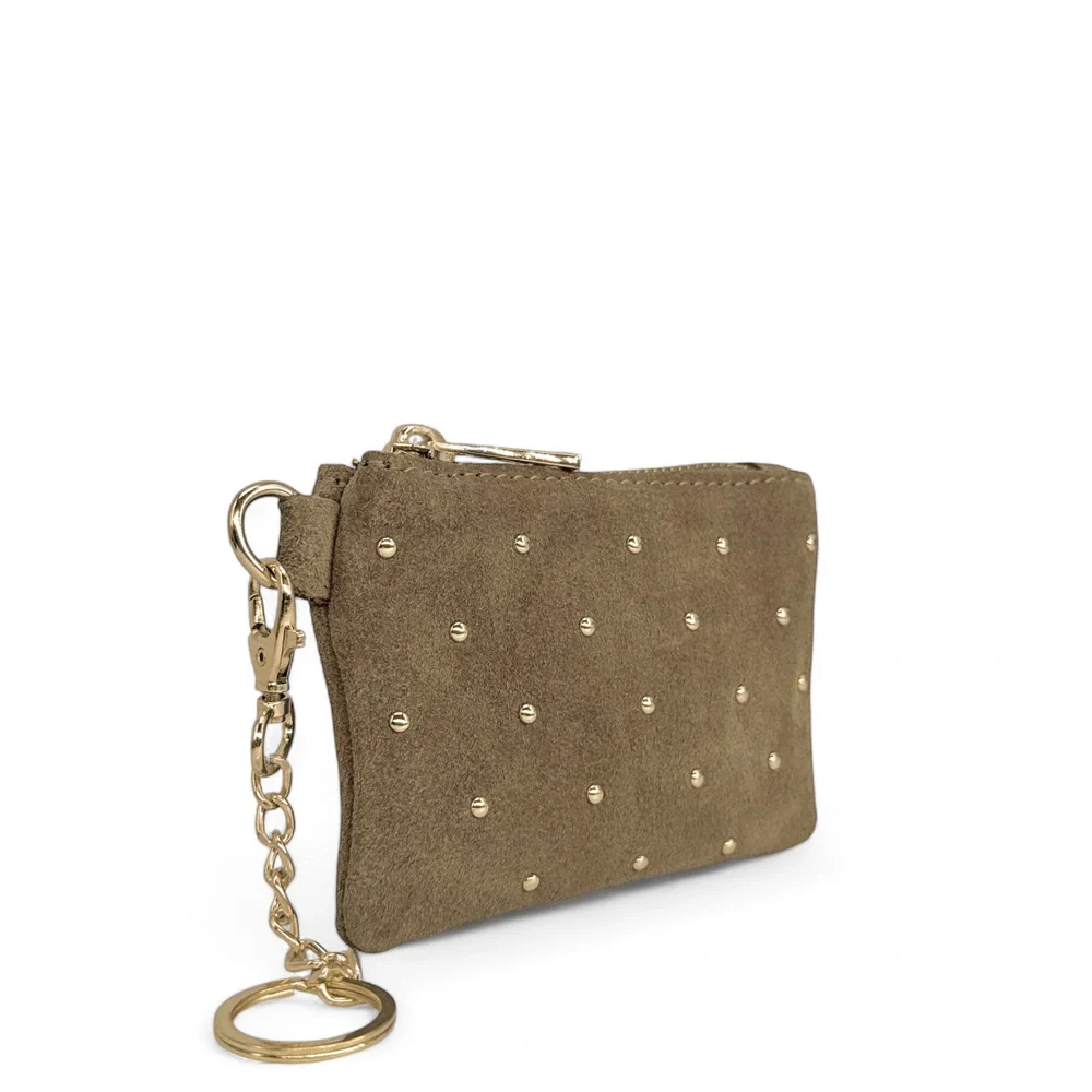 Porte-monnaie en daim TINY DOTS Taupe - Image 2