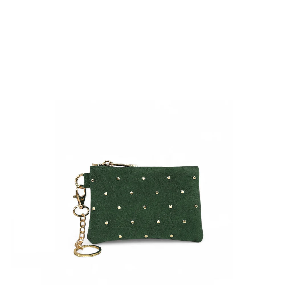 Porte-monnaie en daim TINY DOTS Vert forêt