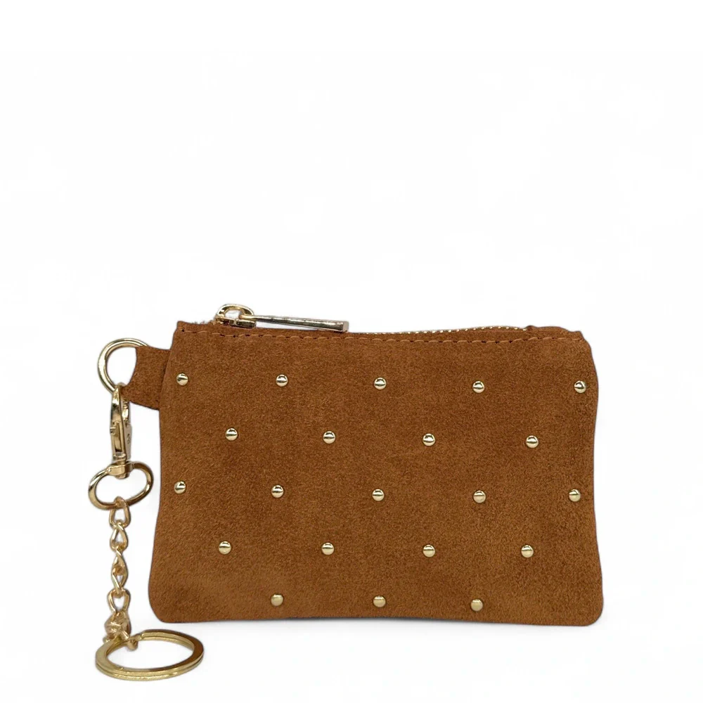 Porte-monnaie en daim TINY DOTS Camel foncé - Image 4