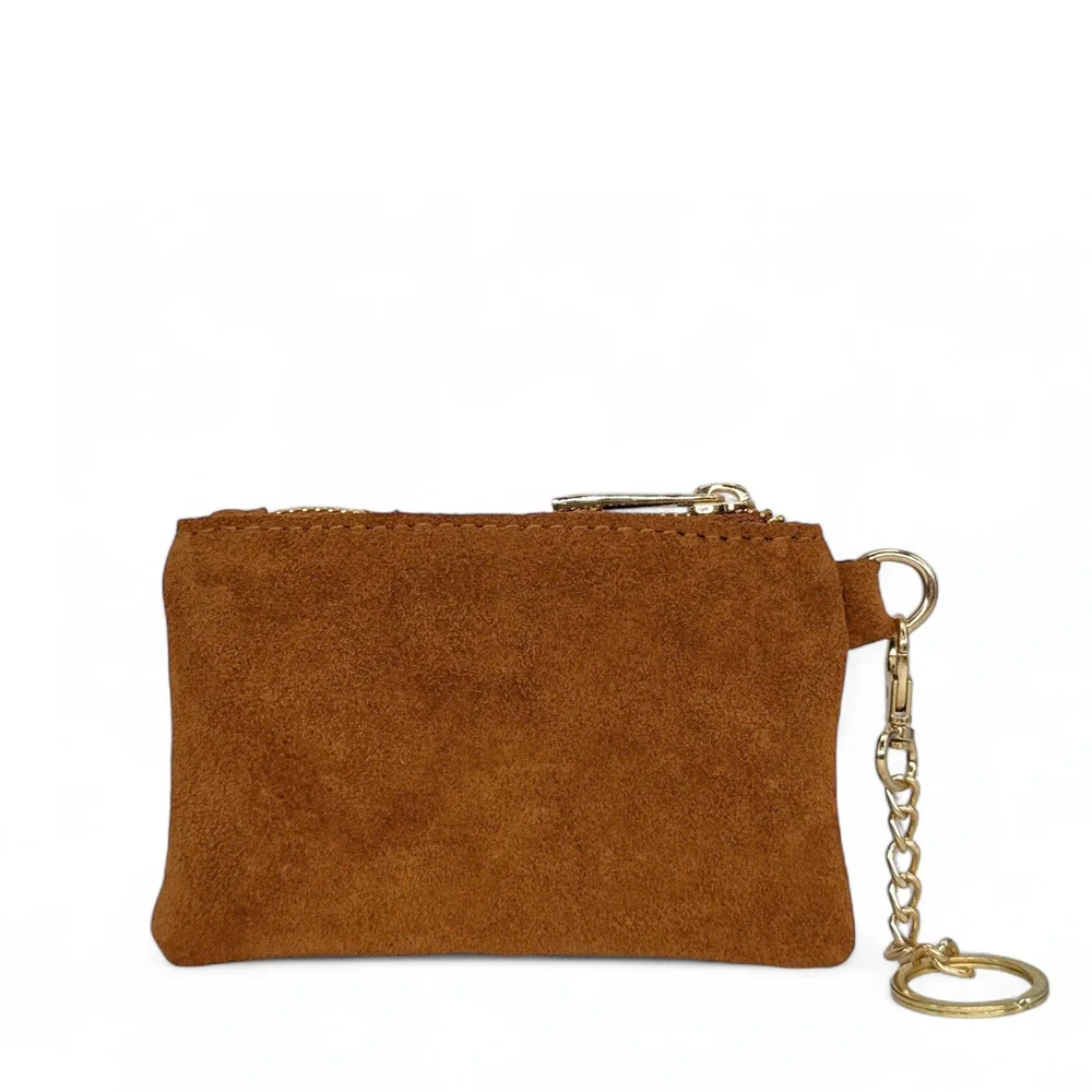 Porte-monnaie en daim TINY DOTS Camel foncé - Image 5
