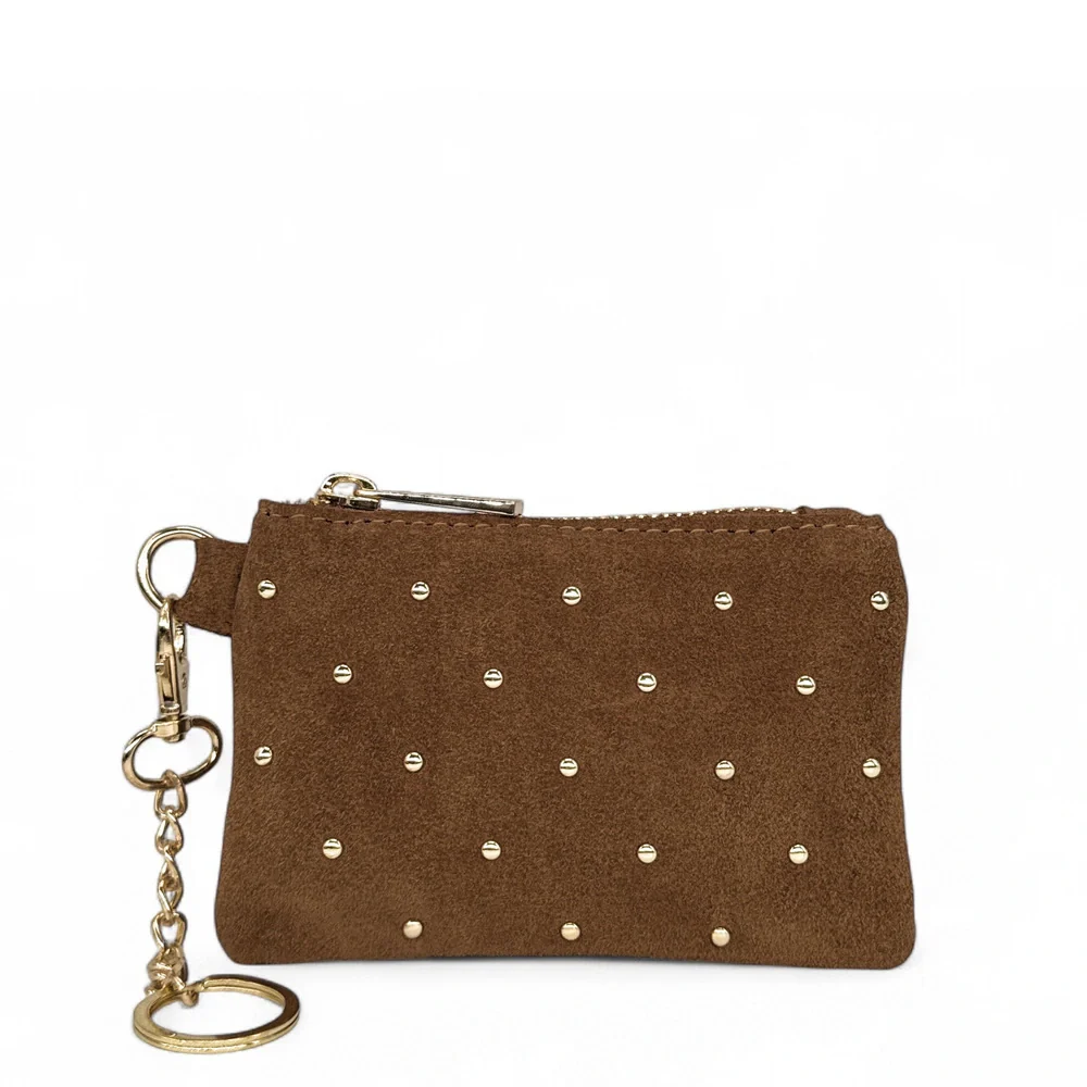 Porte-monnaie en daim TINY DOTS Marron Cannelle - Image 4