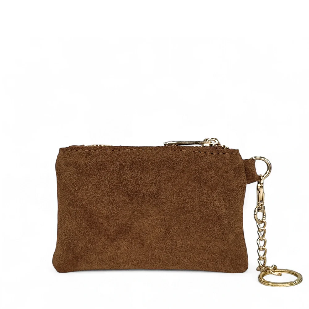 Porte-monnaie en daim TINY DOTS Marron Cannelle - Image 5