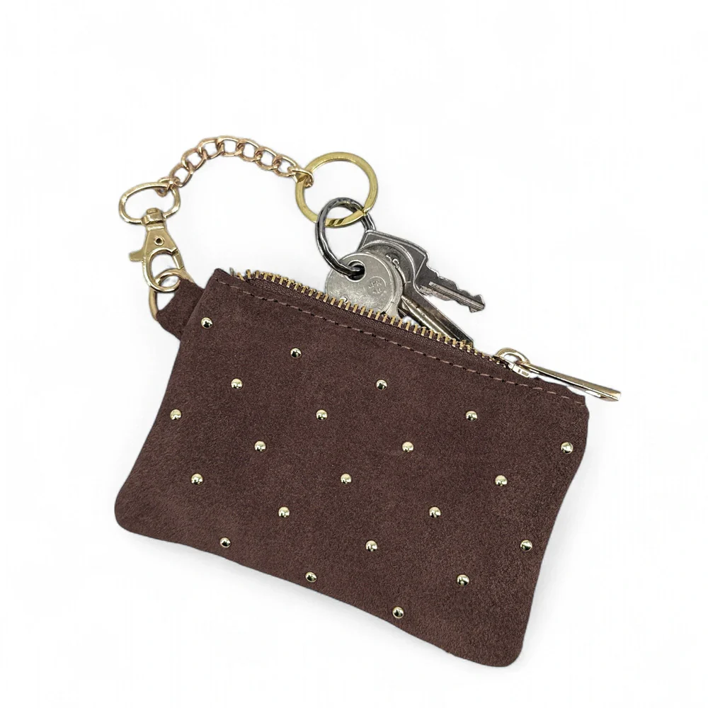 Porte-monnaie en daim TINY DOTS Marron Chocolat - Image 2
