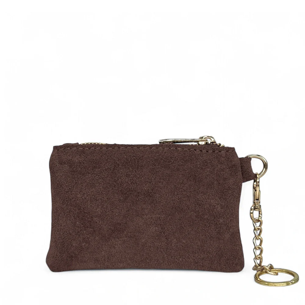 Porte-monnaie en daim TINY DOTS Marron Chocolat - Image 5