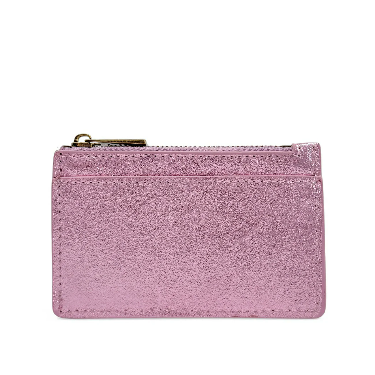 Porte-monnaie porte-cartes en cuir irisé EKKO Rose pâle - Image 6
