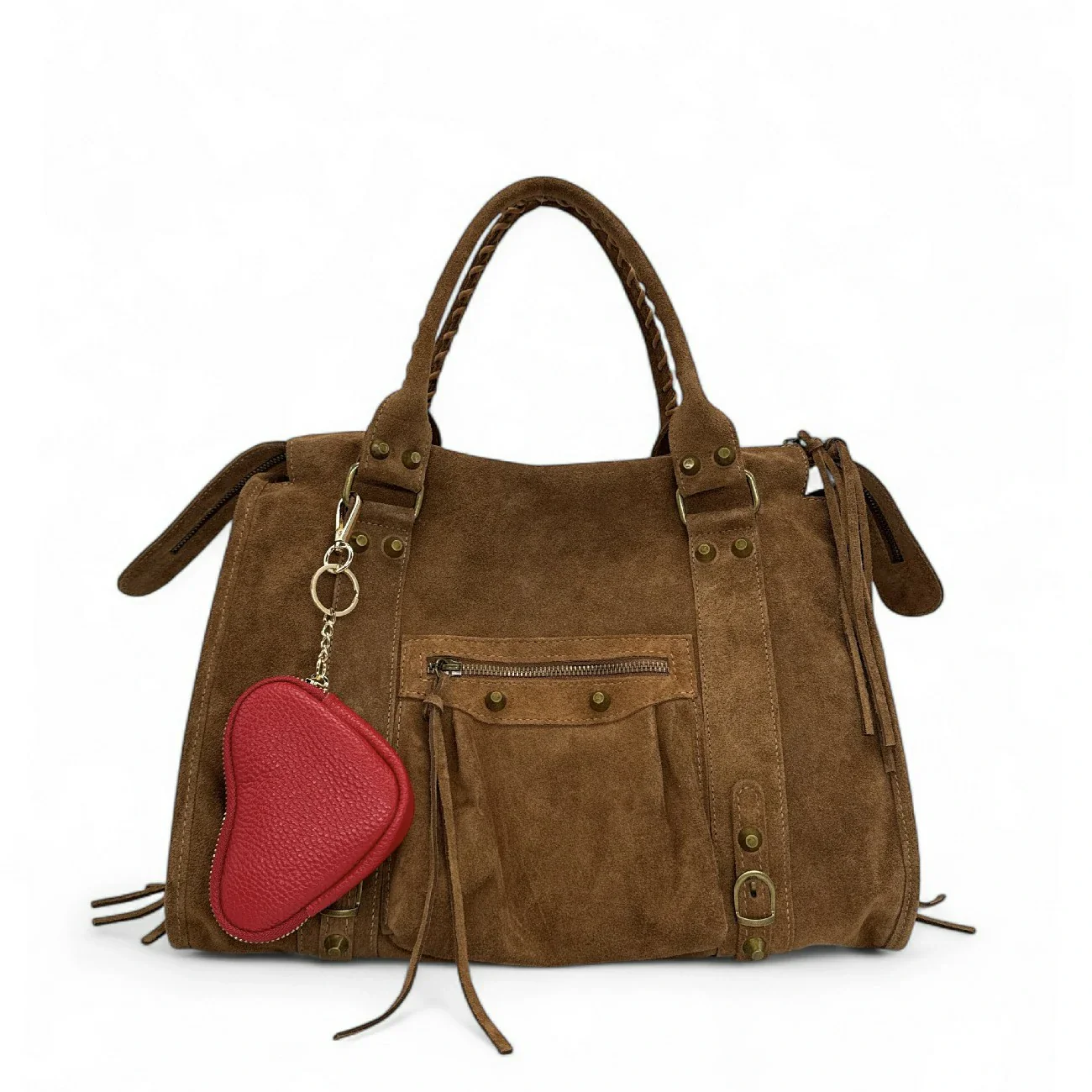 Porte-monnaie porte-clés en cuir grainé SWEETIE Rouge intense - Image 2