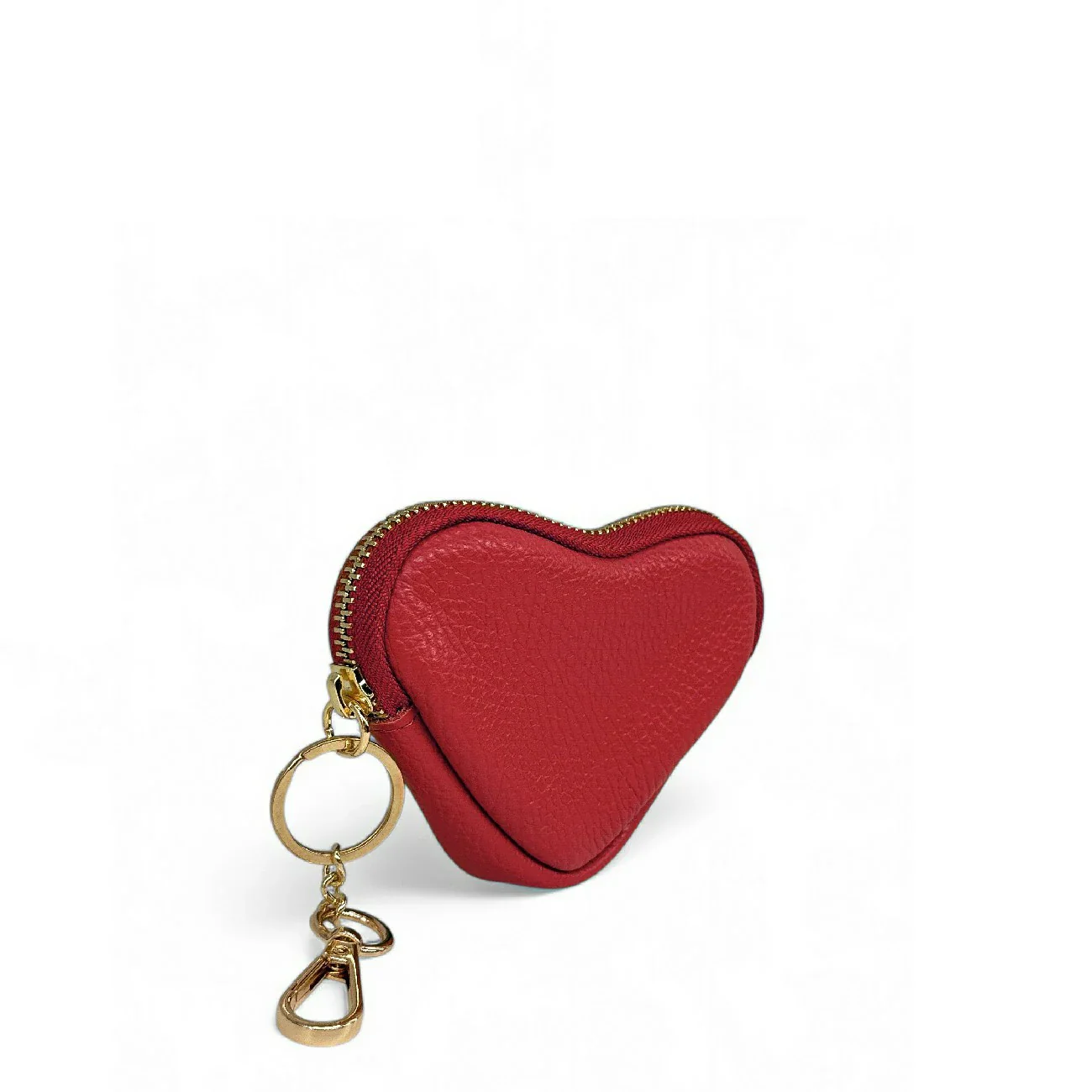 Porte-monnaie porte-clés en cuir grainé SWEETIE Rouge intense - Image 3