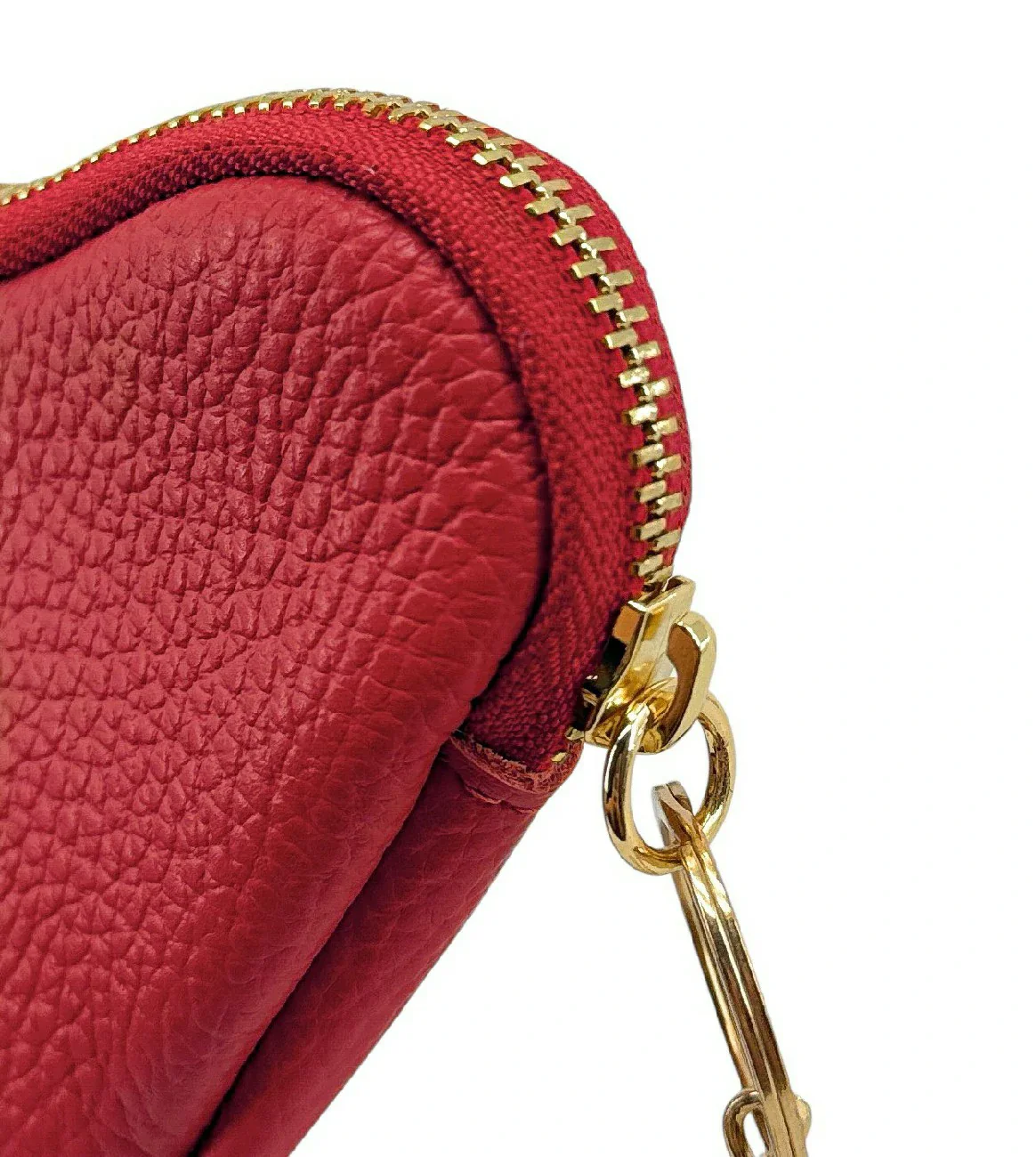 Porte-monnaie porte-clés en cuir grainé SWEETIE Rouge intense - Image 5