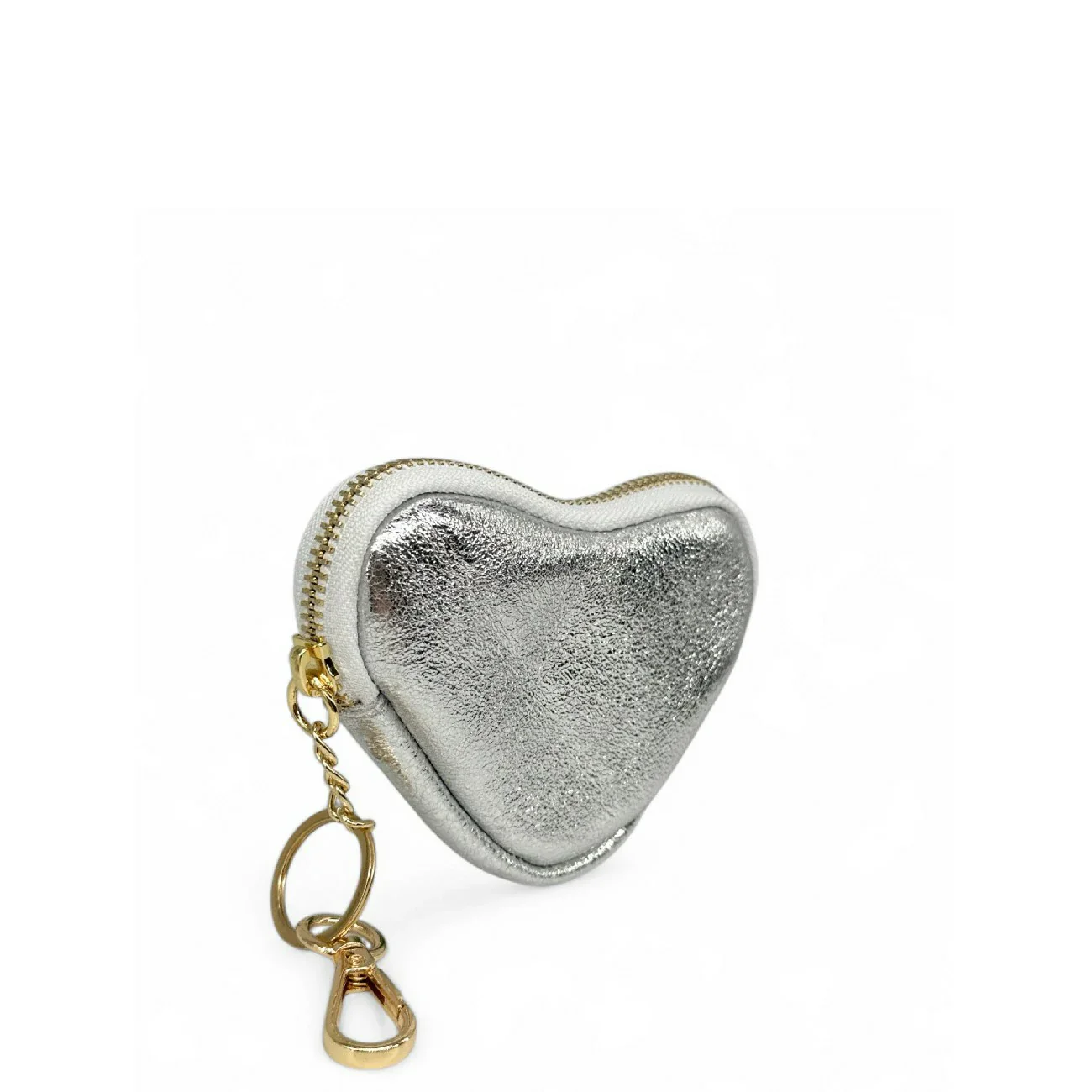 Porte-monnaie porte-clés en cuir irisé SWEETIE Argent moyen - Image 3