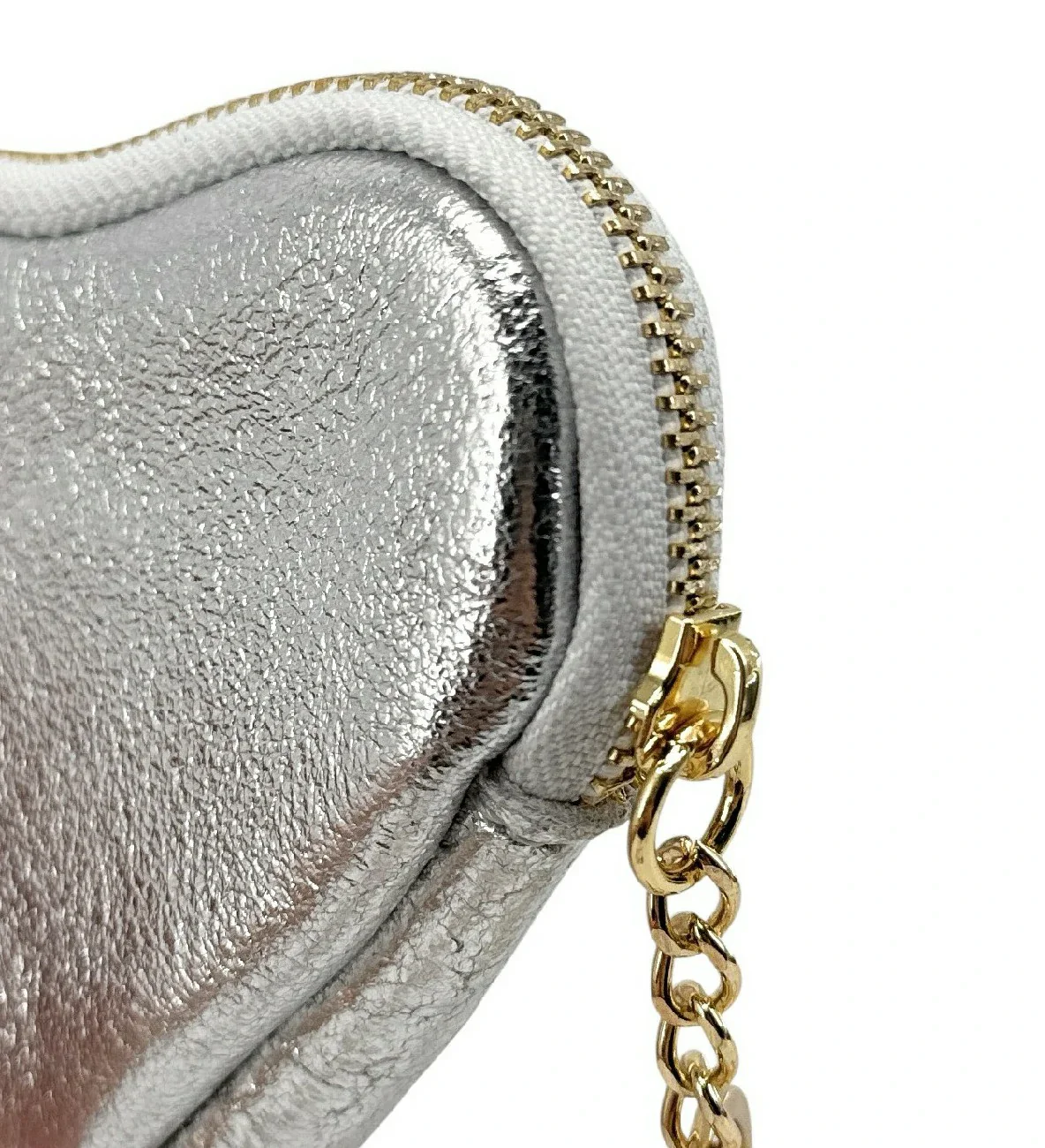 Porte-monnaie porte-clés en cuir irisé SWEETIE Argent moyen - Image 4
