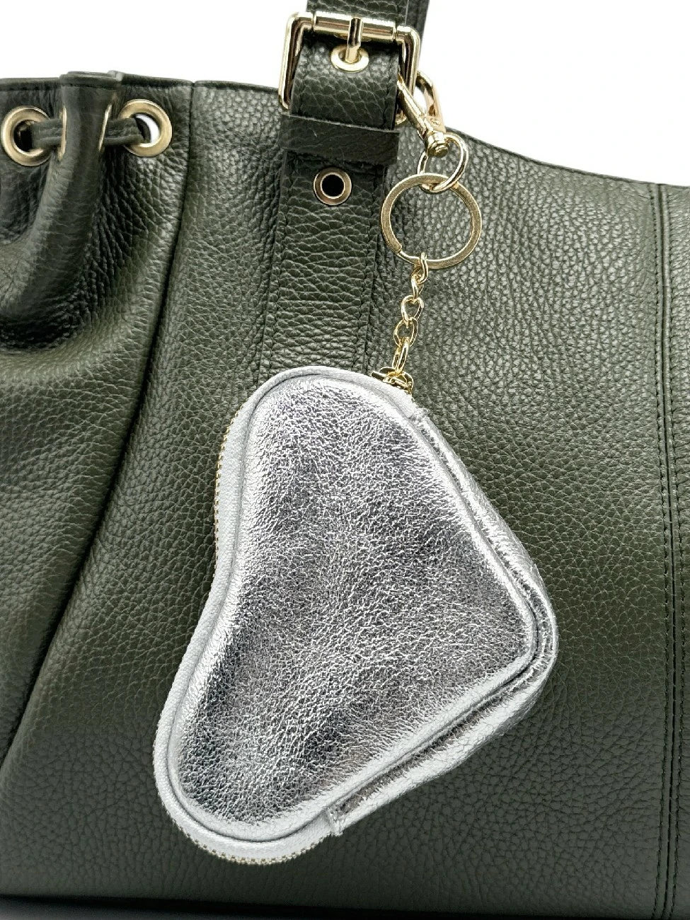Porte-monnaie porte-clés en cuir irisé SWEETIE Argent moyen - Image 6
