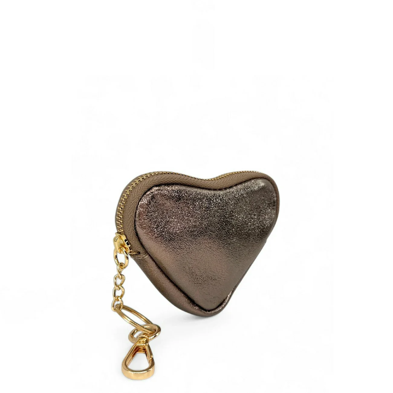 Porte-monnaie porte-clés en cuir irisé SWEETIE Champagne - Image 3