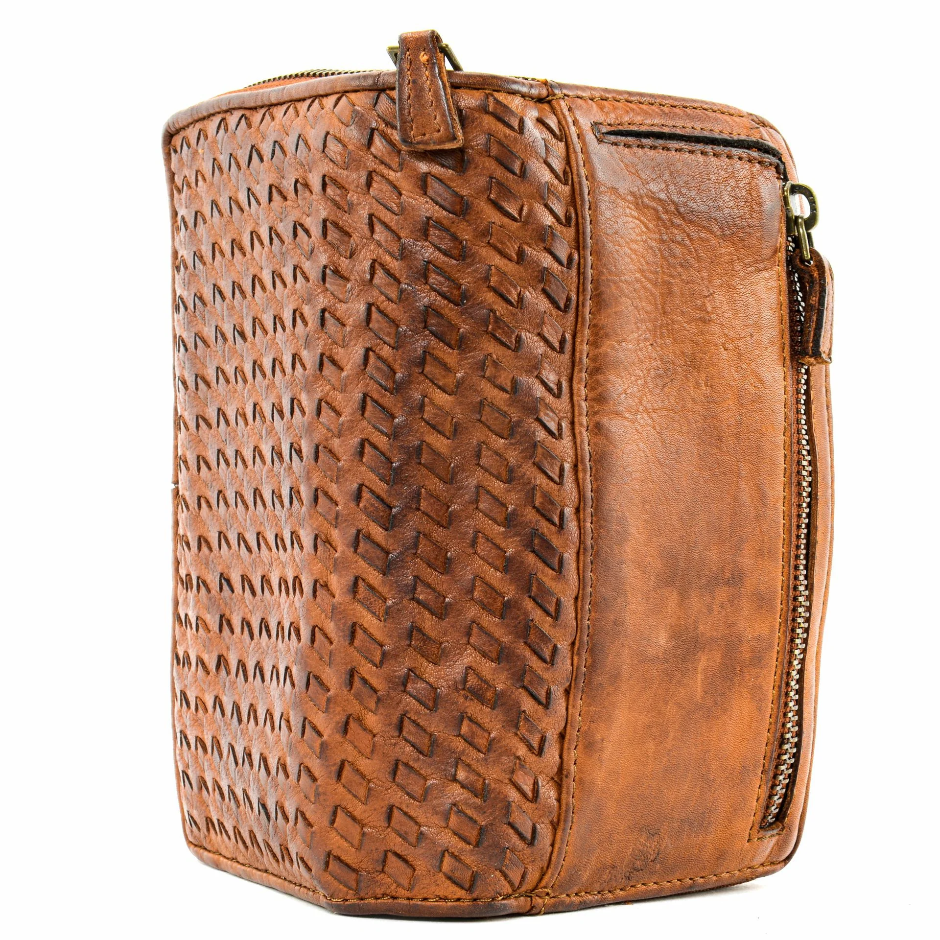 Portefeuille en cuir tressé WADI RUM Cognac - Image 3