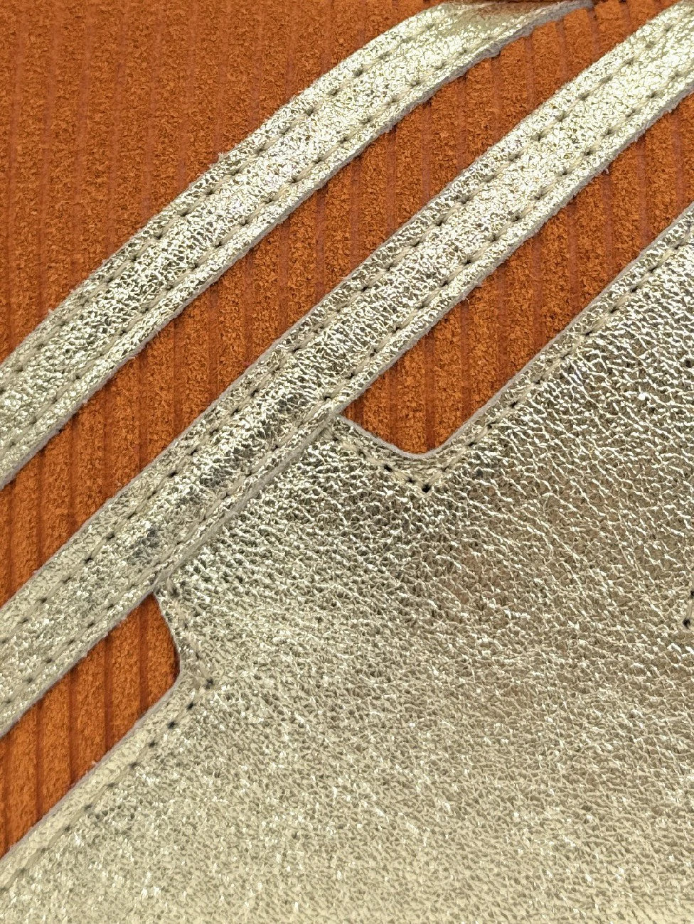 Sac à bandoulière en daim SILVER STAR Orange patiné - Image 7