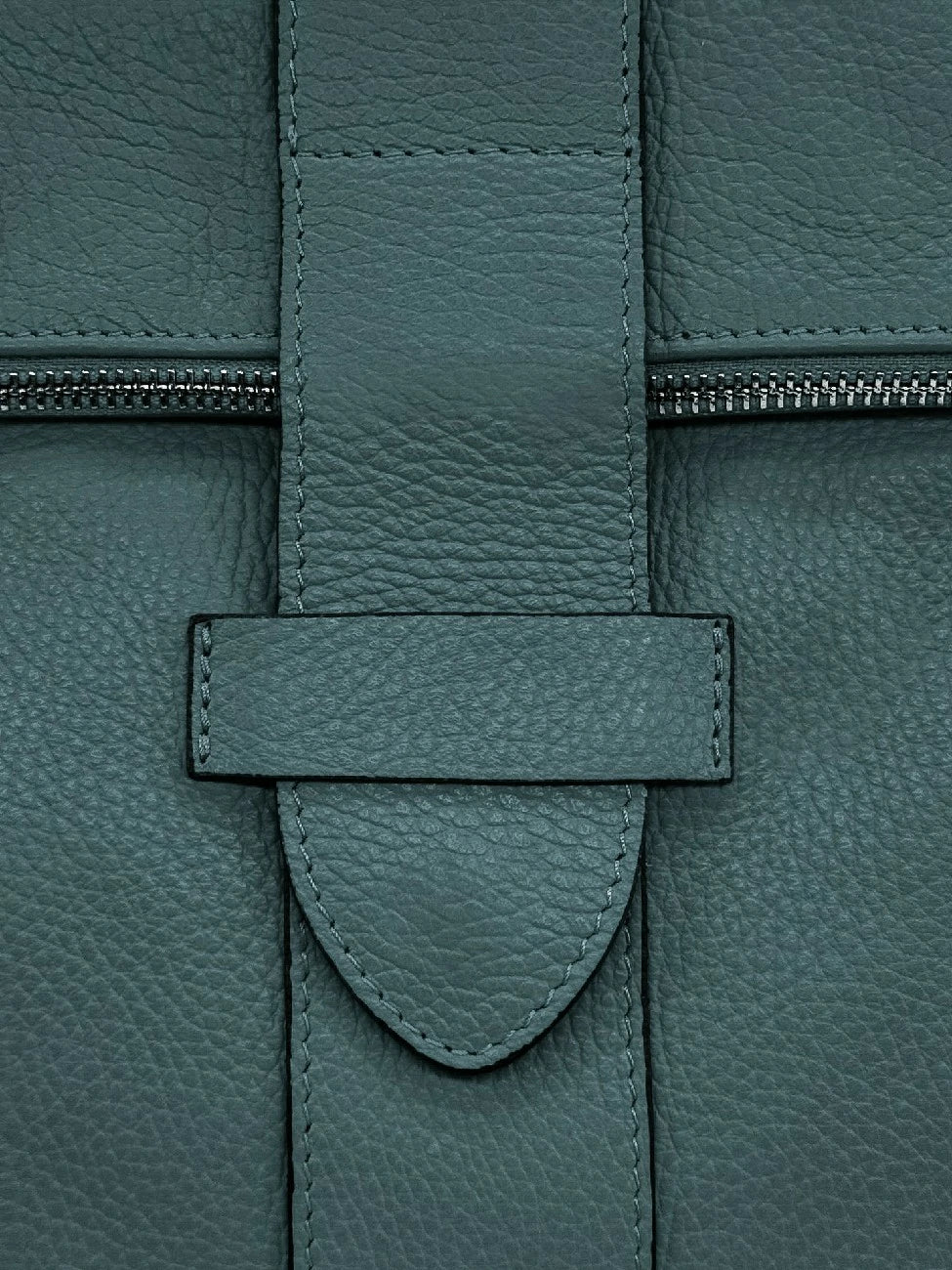 Sac à dos antivol en cuir grainé DORA Vert canard - Image 6