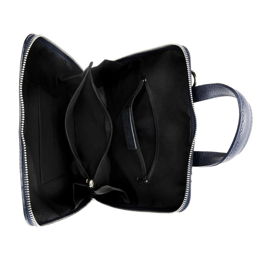 Sac à dos en cuir grainé HAILEY Bleu marine - Image 5