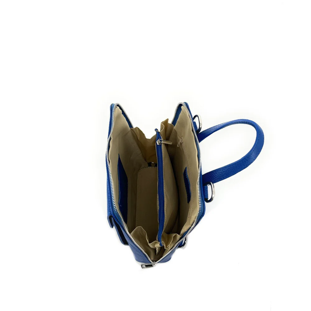 Sac à dos en cuir grainé HAILEY Bleu roi - Image 6