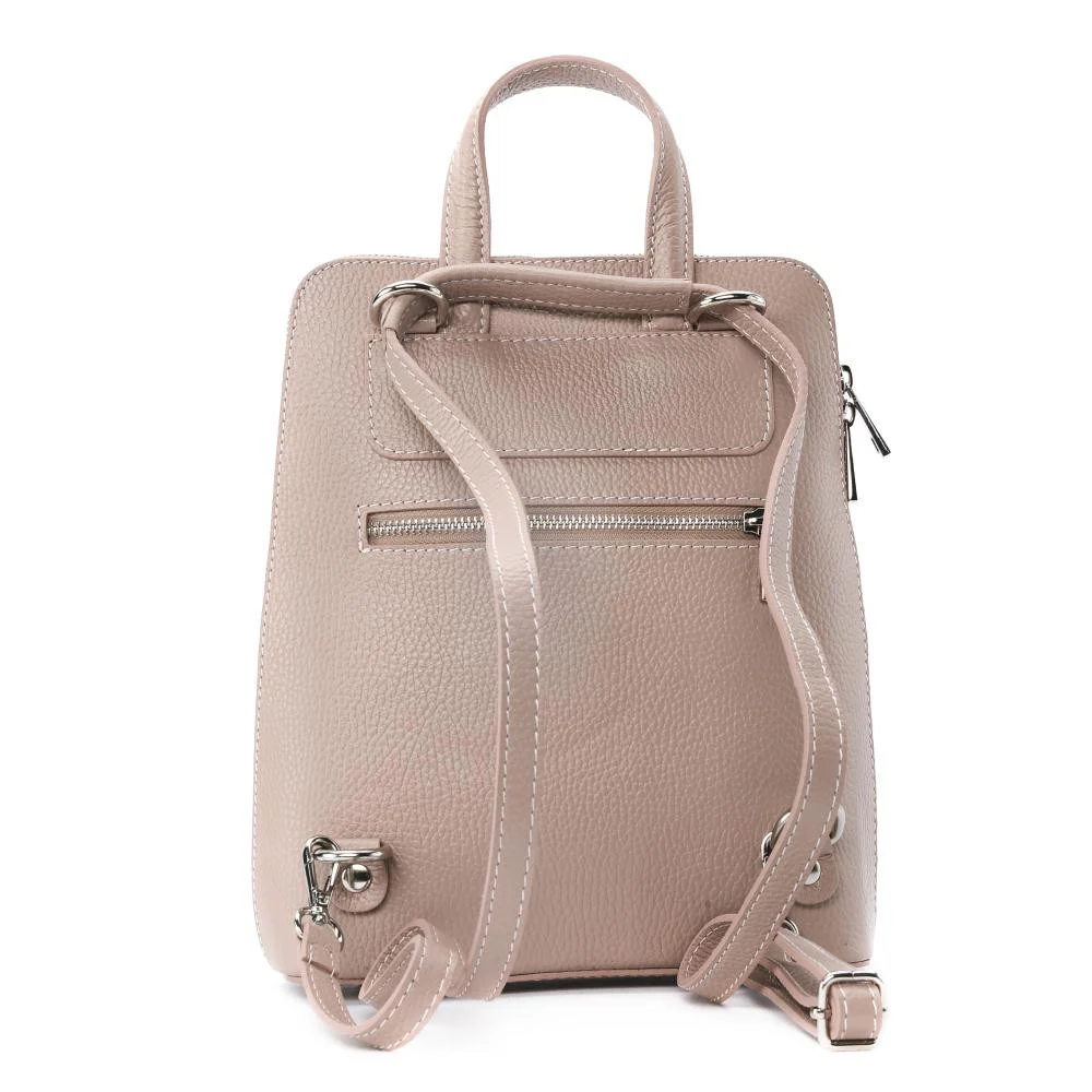 Sac à dos en cuir grainé HAILEY Rose nude - Image 3