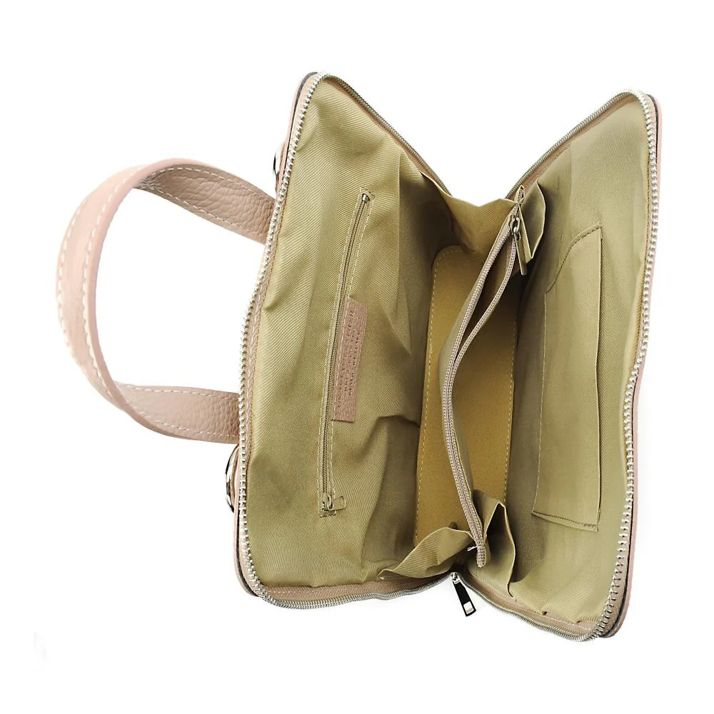 Sac à dos en cuir grainé HAILEY Rose nude - Image 5