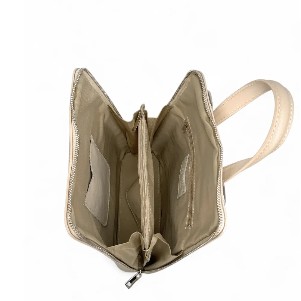 Sac à dos en cuir grainé HAILEY Taupe clair - Image 6