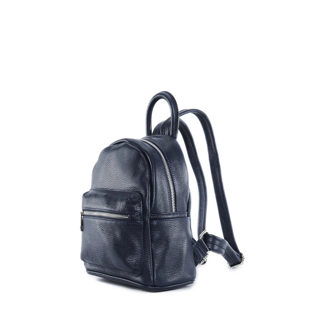 Sac à dos en cuir grainé LITTLE KYOTO Bleu marine - Image 2