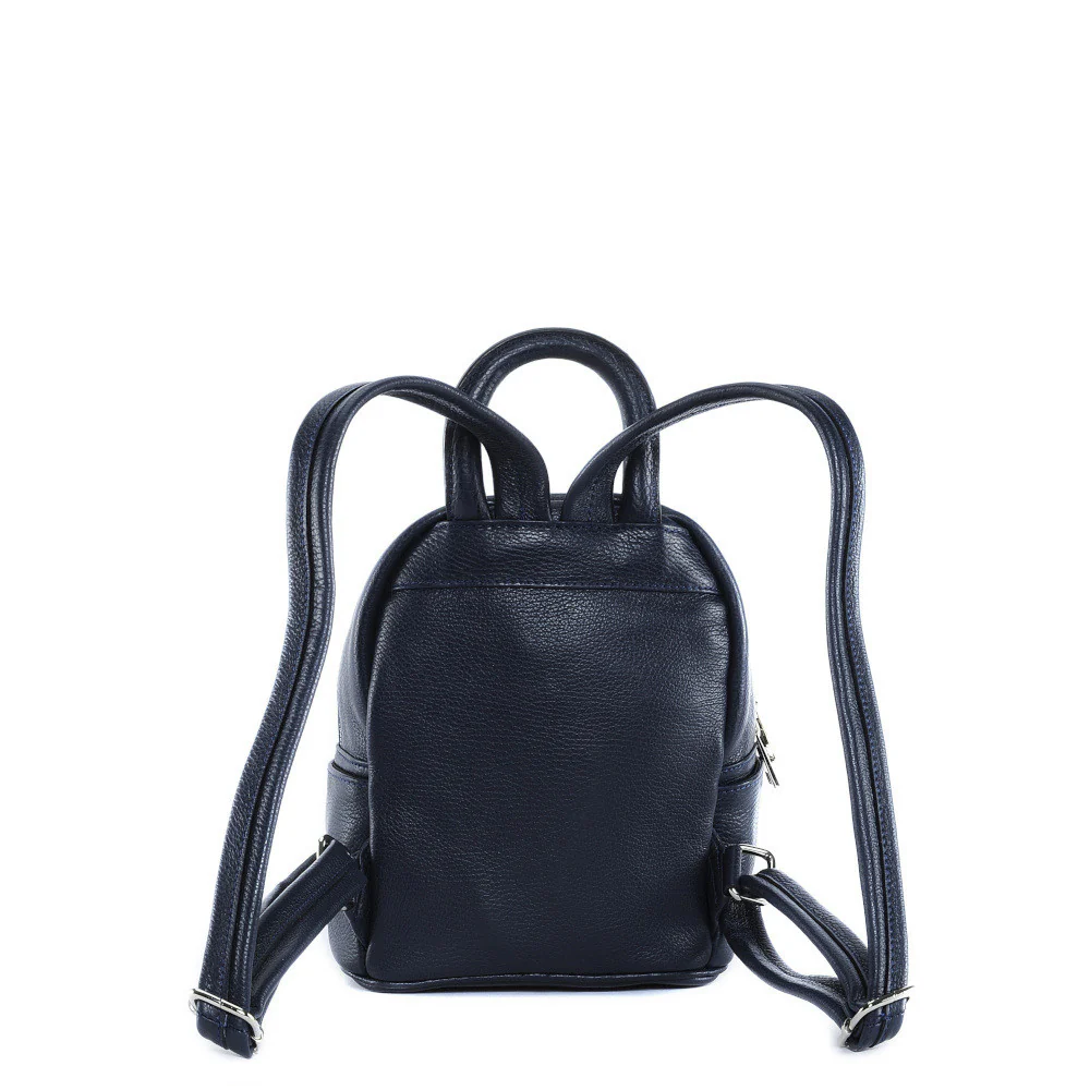 Sac à dos en cuir grainé LITTLE KYOTO Bleu marine - Image 3