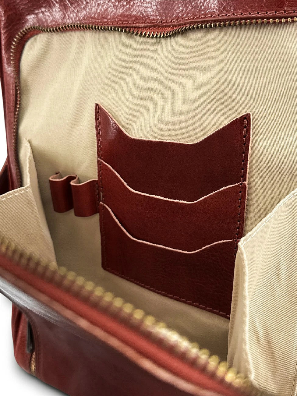 Sac à dos en cuir lisse OSLO Marron châtaigne - Image 6