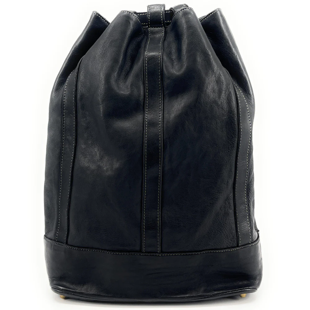 Sac à dos en cuir souple vintage tannage végétal HYPERION Noir