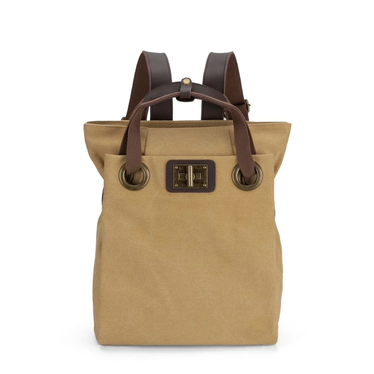 Sac à dos en toile et cuir TRINITE L Jaune