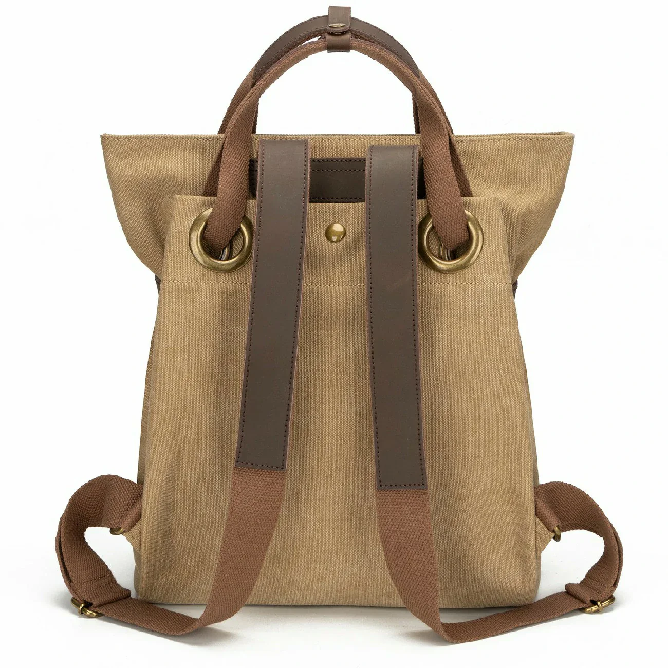 Sac à dos en toile et cuir TRINITE L Jaune - Image 3