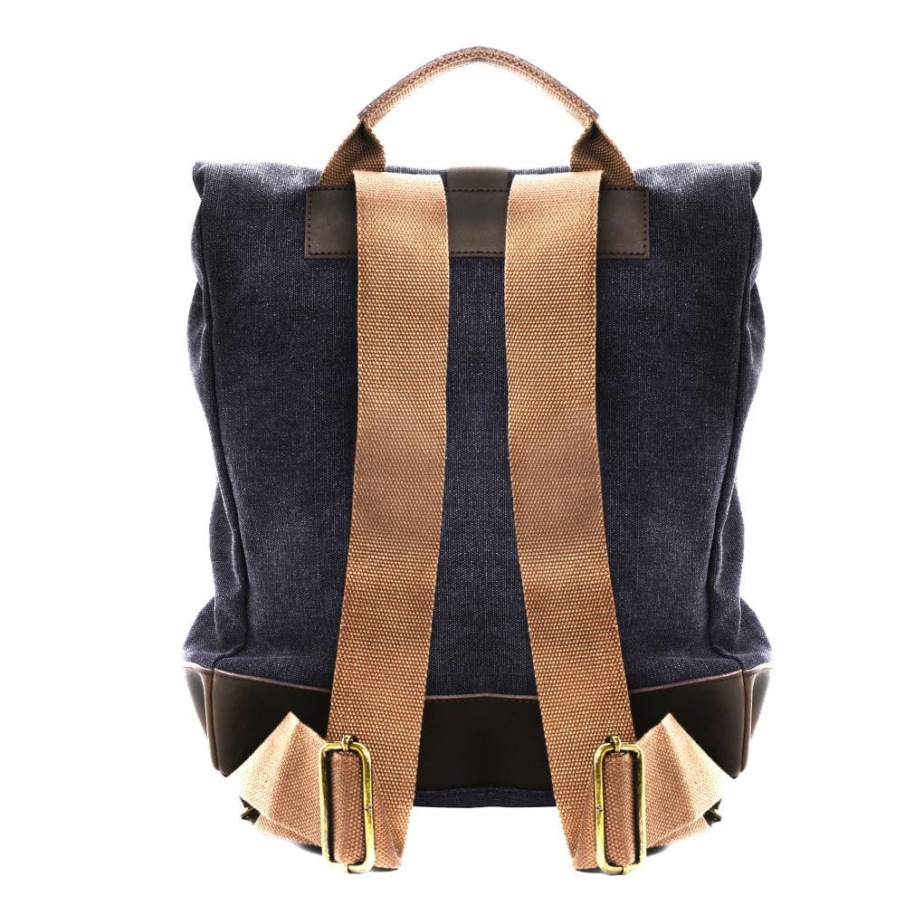 Sac à dos en toile et cuir TEKOKOTA Noir - Image 3