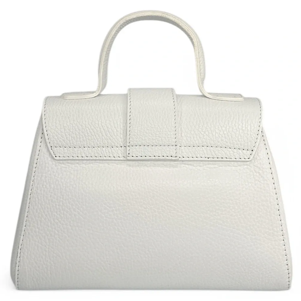 Sac bandoulière en cuir grainé SMART Blanc - Image 3