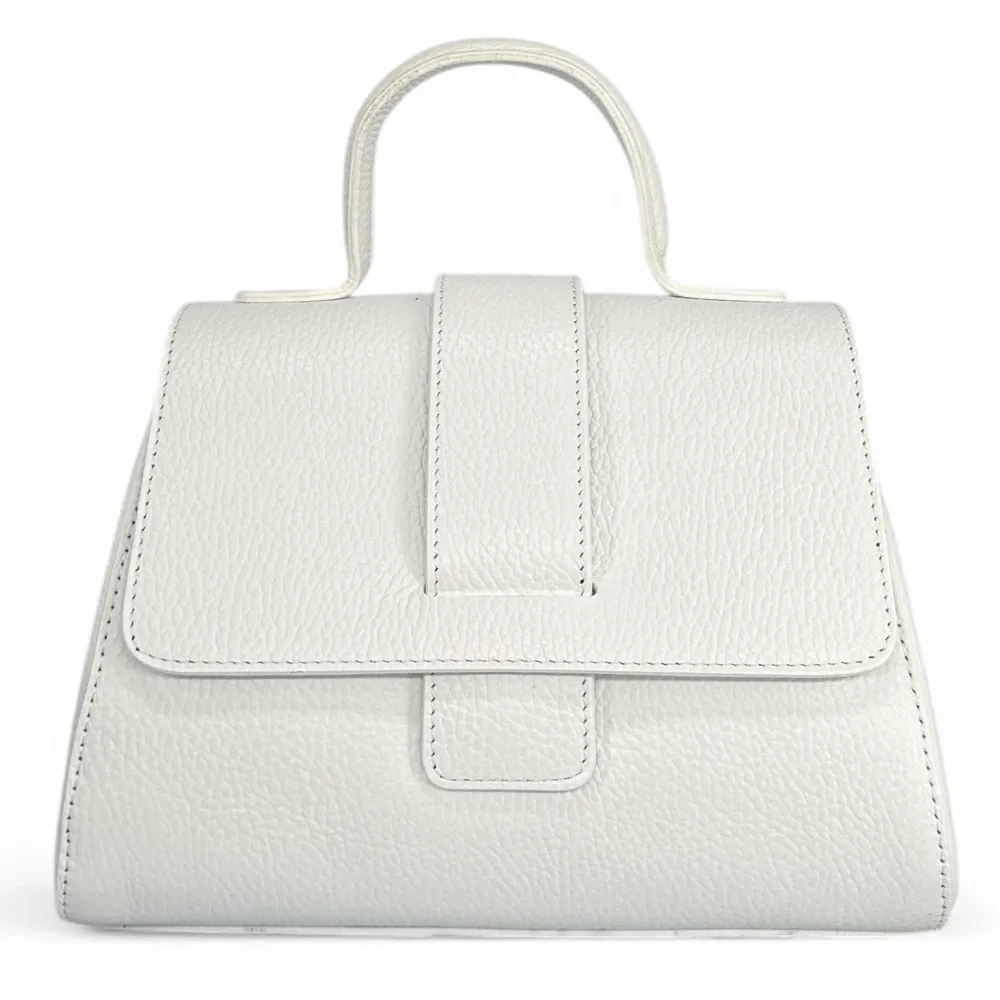 Sac bandoulière en cuir grainé SMART Blanc - Image 4
