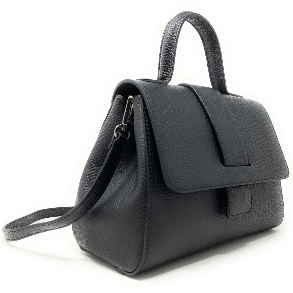 Sac bandoulière en cuir grainé SMART Noir - Image 2