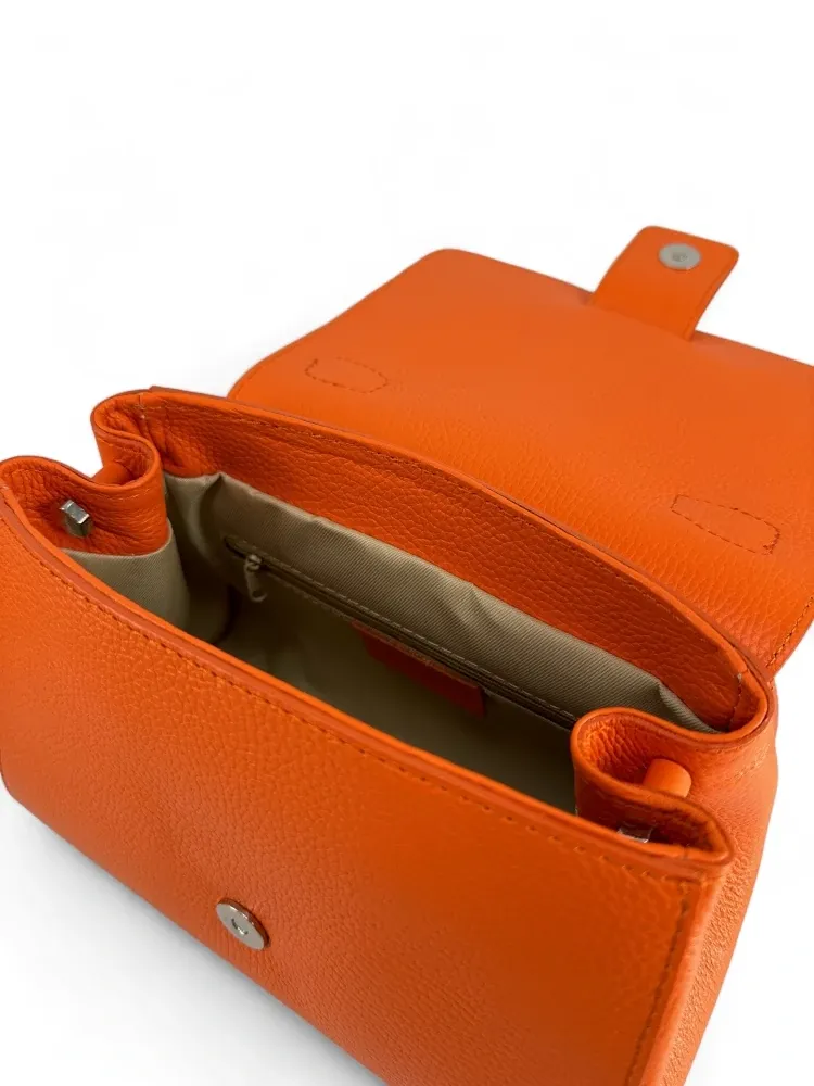 Sac bandoulière en cuir grainé SMART Orange - Image 6