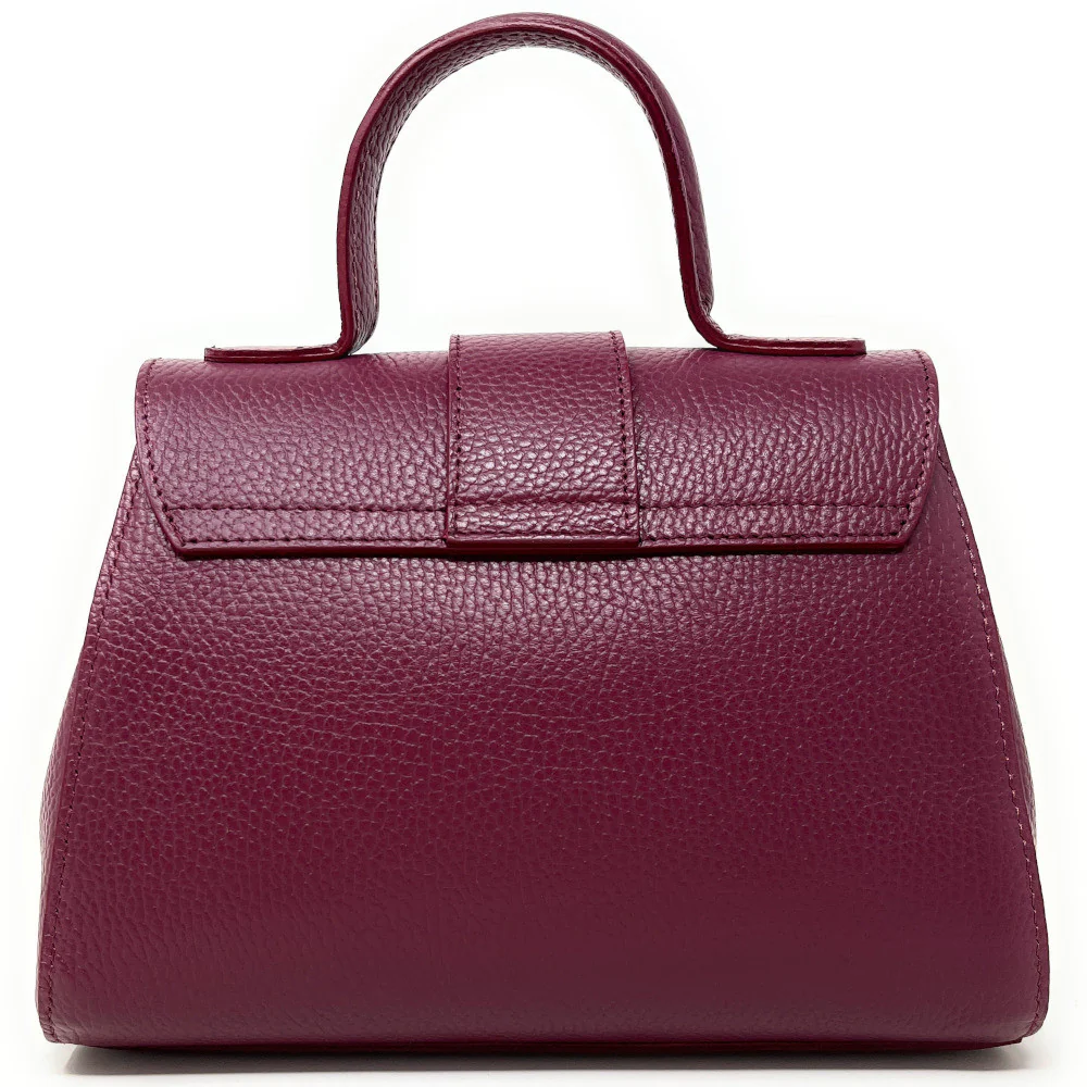 Sac bandoulière en cuir grainé SMART Prune - Image 3